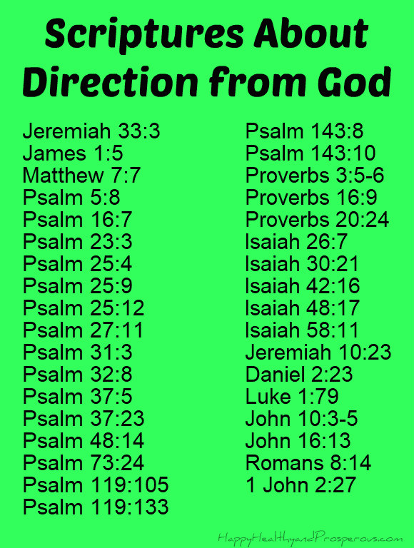 Scriptures About Direction From God - Happy, Healthy & Prosperous